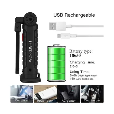 Магнитна акумулаторна работна лампа - Magnetic rechargeable Worklight