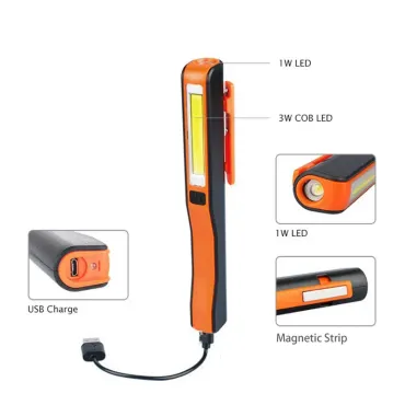 Акумулаторно фенерче COB + LED с магнитен държач - Reachargeable COB Work Light