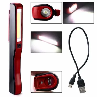 Акумулаторно фенерче COB + LED с магнитен държач - Reachargeable COB Work Light
