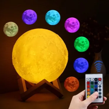 LED лампа луна с дистанционно управление - 3d Moon Lamp