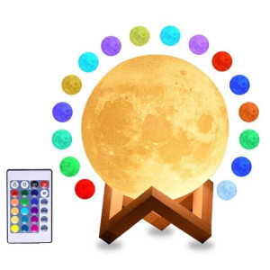 LED лампа луна с дистанционно управление - 3d Moon Lamp