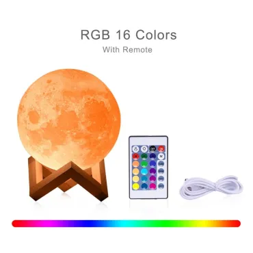 LED лампа луна с дистанционно управление - 3d Moon Lamp