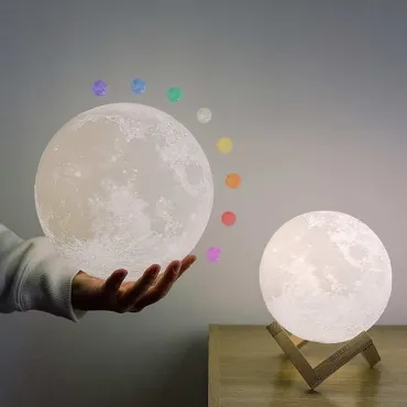 LED лампа луна с дистанционно управление - 3d Moon Lamp
