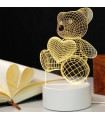 3D LED нощна лампа в три варианта Мече, Сърце и Китара - 3DLamp