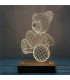 3D LED нощна лампа в три варианта Мече, Сърце и Китара - 3DLamp