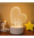 3D LED нощна лампа в три варианта Мече, Сърце и Китара - 3DLamp
