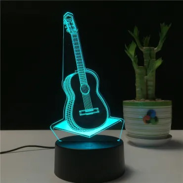 3D LED нощна лампа в три варианта Мече, Сърце и Китара - 3DLamp