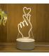 3D LED нощна лампа в три варианта Мече, Сърце и Китара - 3DLamp