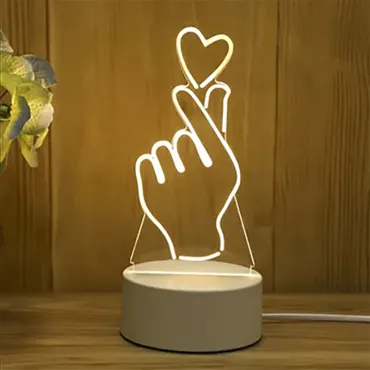 3D LED нощна лампа в три варианта Мече, Сърце и Китара - 3DLamp
