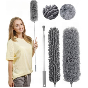 Четка за прах с телескопична дръжка и две приставки - DustBrush