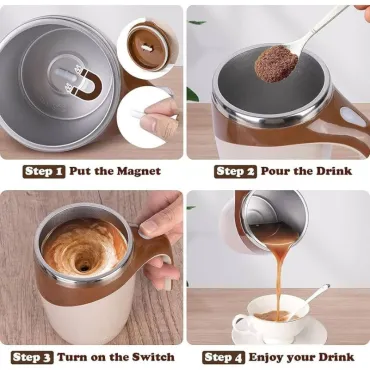 Термо чаша за кафе, саморазбъркваща се 380мл.- StirringCup