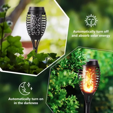 Соларен градински фенер - Solar Flame LED Light XF-6017
