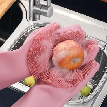Силиконови домакински ръкавици за миене на чинии- Cleaning gloves