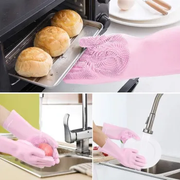 Силиконови домакински ръкавици за миене на чинии- Cleaning gloves