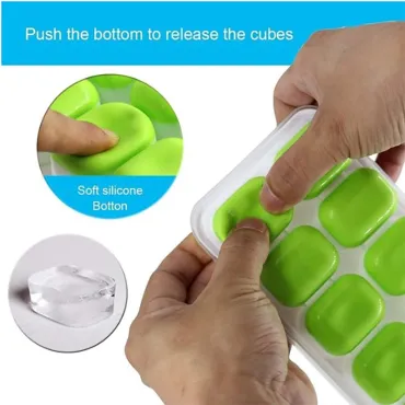 Силиконова форма за кубчета лед, устойчив на разливане капак - IceCubeTray