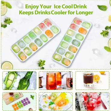 Силиконова форма за кубчета лед, устойчив на разливане капак - IceCubeTray