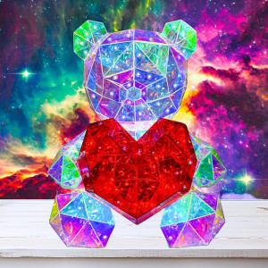 Светещо 3D Mече със сърце, нощна лампа - BearLove