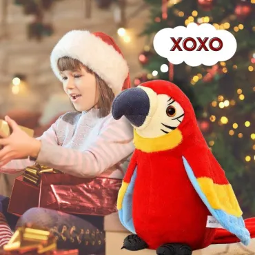 Плюшена играчка говорещ папагал - Macaw