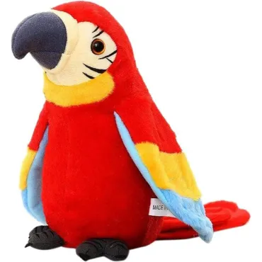 Плюшена играчка говорещ папагал - Macaw