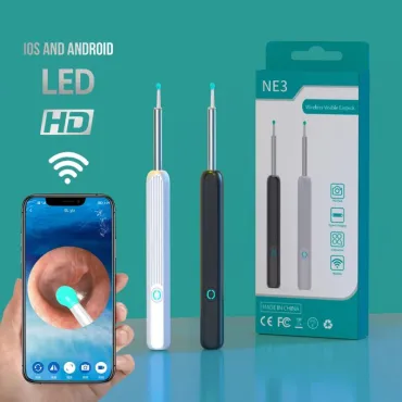 Отоскоп с HD камера, уред за почистване на уши с LED осветление, премахване на ушна кал - Ear Wax Removal Otoscope