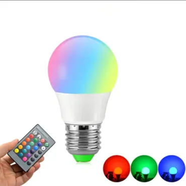 Многоцветна LED крушка с дистанциионно - LED bulb
