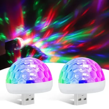 Мини диско лампа - LED magic ball USB