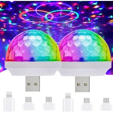 Мини диско лампа - LED magic ball USB