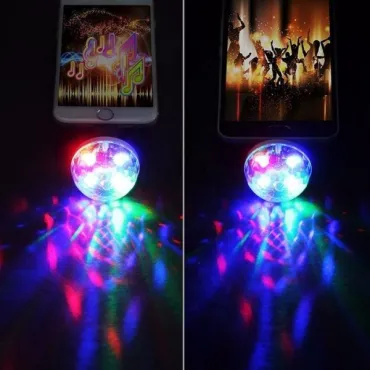 Мини диско лампа - LED magic ball USB