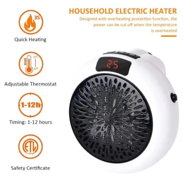 Мини вентилаторна печка-духалка за контакт 400W/500W/900W - Mini Heater