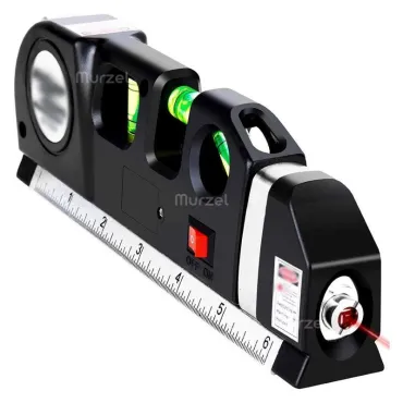 Лазерен нивелир с вградена ролетка и око за хоризонт, вертикал и 45° наклон - LaserLevel