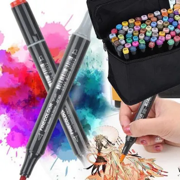 Комплект цветни маркери за рисуване, двустранни- Мarkers for drawing