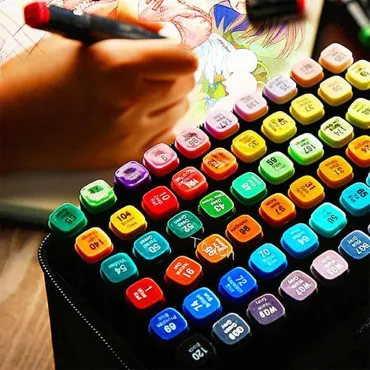 Комплект цветни маркери за рисуване, двустранни- Мarkers for drawing