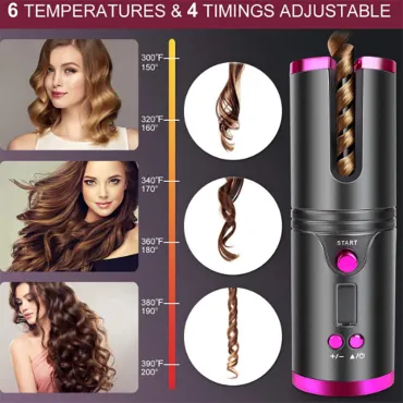 Керамична маша за коса за къдрици, безжична, автоматична - CurlingIron