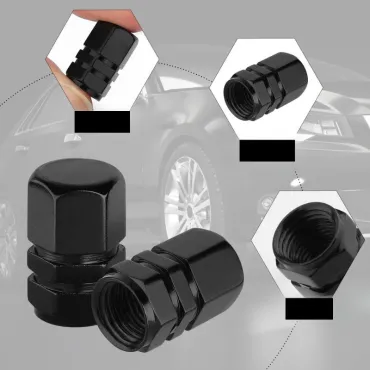 Капачки за вентил за автомобилни гуми, алуминиеви капачки 4 бр. - TireValve Caps