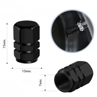 Капачки за вентил за автомобилни гуми, алуминиеви капачки 4 бр. - TireValve Caps