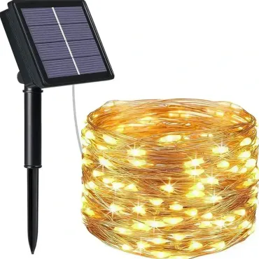 Соларни градински лампички гирлянд 10м. цветни- FairyLights