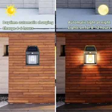 Водоустойчива външна слънчева лампа за стена, сензорна лампа - SWLamp