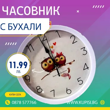 Стенен часовник с бухали от jumbo-catalog.bg