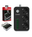 Разклонител с 6 USB порта и 3 контакта