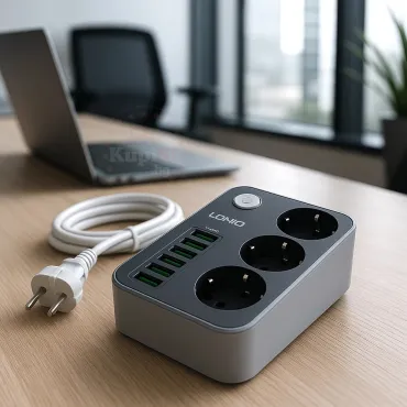 Разклонител с USB портове - 2 метра кабел