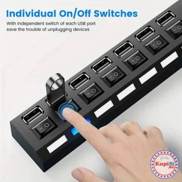 USB Разклонител за лаптоп със 7 порта - jumbo-catalog.bg