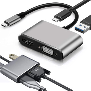 Мултифункционален USB-C към HDMI 4K и VGA адаптер 4-в-1 | jumbo-catalog.bg
