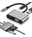 4в1 преходник- Type-C, HDMI 4K, VGA, USB