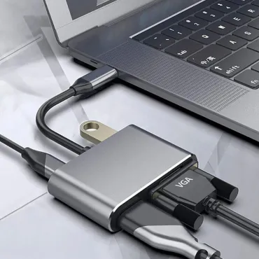 Мултифункционален USB-C към HDMI 4K и VGA адаптер 4-в-1 | jumbo-catalog.bg