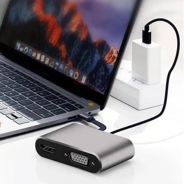 Мултифункционален USB-C към HDMI 4K и VGA адаптер 4-в-1 | jumbo-catalog.bg