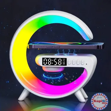 LED лампа с вграден часовник и QI зарядно устройство – jumbo-catalog.bg