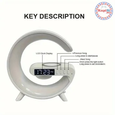 LED лампа с вграден часовник и QI зарядно устройство – jumbo-catalog.bg