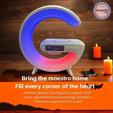 LED лампа с вграден часовник и QI зарядно устройство – jumbo-catalog.bg