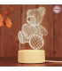 Нощна лампа Мече - 3D ефект | jumbo-catalog.bg