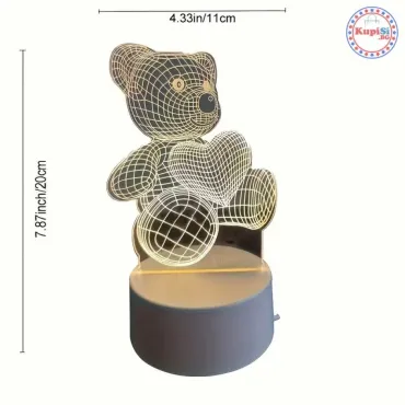 Нощна лампа Мече - 3D ефект | jumbo-catalog.bg
